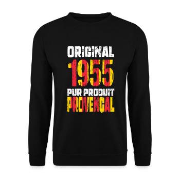 70th Anniversary - Original 1955 - Provençal - Unisex Sweatshirt - black - Front - Alina (178cm) & Michal (187cm)