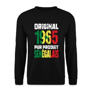 60th Birthday - Original 1965 - Senegalese - Unisex Sweatshirt - black - Front - Alina (178cm) & Michal (187cm)