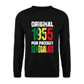 70th Anniversary - Original 1955 - Senegalese - Unisex Sweatshirt - black - Front - Alina (178cm) & Michal (187cm)