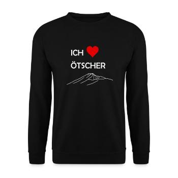 Ötscher, Kalkalpen, Niederösterreich, Berg, Herz - Unisex Pullover - Schwarz - Vorne - Alina (178cm) & Michal (187cm)