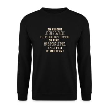 Cuisinier humour - Sweat-shirt Unisexe - noir - Devant - Alina (178cm) & Michal (187cm)