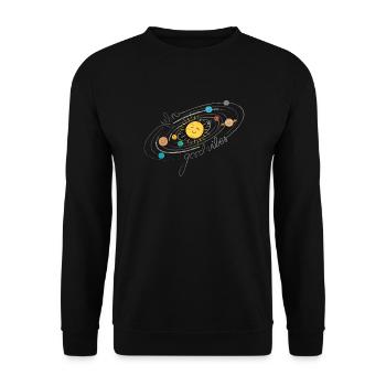 Système solaire heureux - Sweat-shirt Unisexe - noir - Devant - Alina (178cm) & Michal (187cm)