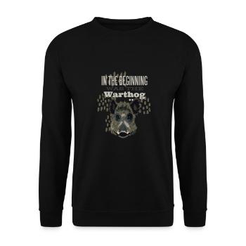 Au début était le phacochère. - Sweat-shirt Unisexe - noir - Devant - Alina (178cm) & Michal (187cm)