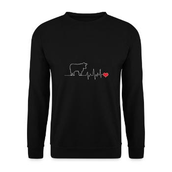 J'aime le rythme cardiaque de ma vache. - Sweat-shirt Unisexe - noir - Devant - Alina (178cm) & Michal (187cm)