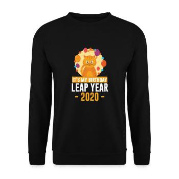 Es ist mein Geburtstags-Schaltjahr 2020. - Unisex Pullover - Schwarz - Vorne - Alina (178cm) & Michal (187cm)