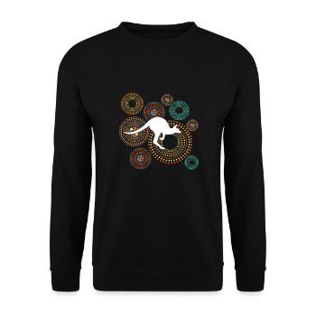 Style kangourou aborigène - Sweat-shirt Unisexe - noir - Devant - Alina (178cm) & Michal (187cm)