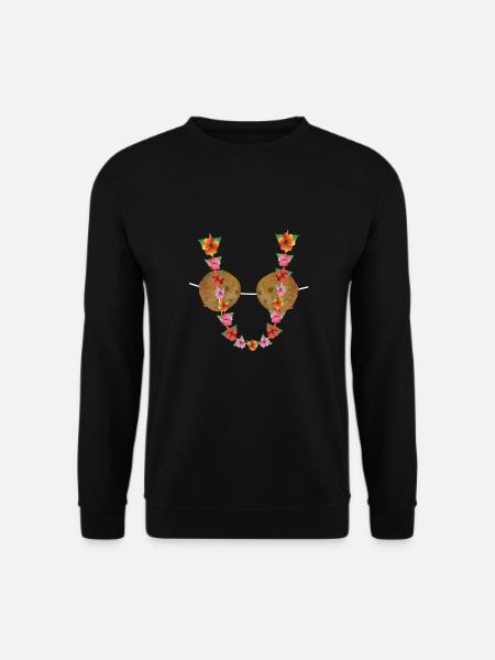 Hawaiianischer Kokosnuss-BH Tropischer Kakao - Unisex Pullover - Schwarz