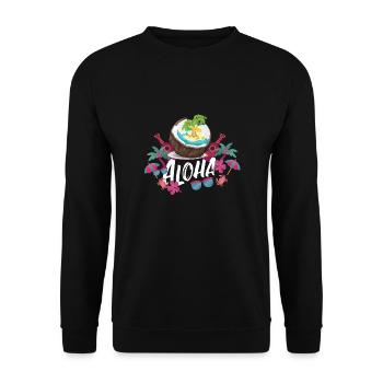 Coconut Fruit Aloha Beaches Hawaii - Unisex Sweatshirt - black - Front - Alina (178cm) & Michal (187cm)