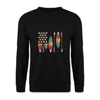 Drapeau américain fierté amérindienne - Sweat-shirt Unisexe - noir - Devant - Alina (178cm) & Michal (187cm)
