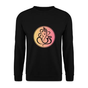 Minimalist Ganesh Hindu elephant - Unisex Sweatshirt - black - Front - Alina (178cm) & Michal (187cm)