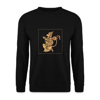 Hanuman monkey Ramayana - Unisex Sweatshirt - black - Front - Alina (178cm) & Michal (187cm)