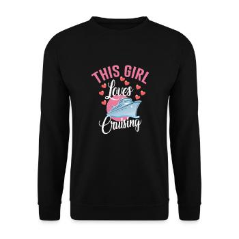 This girl loves cruises - Unisex Sweatshirt - black - Front - Alina (178cm) & Michal (187cm)