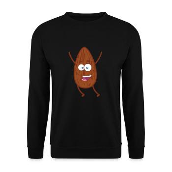 Happy smiling almond nut - Unisex Sweatshirt - black - Front - Alina (178cm) & Michal (187cm)