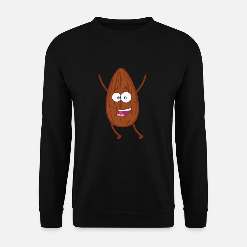 Glücklich lächelnde Mandelnuss - Unisex Pullover - Schwarz