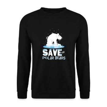 Sauvez les ours polaires - Sweat-shirt Unisexe - noir - Devant - Alina (178cm) & Michal (187cm)