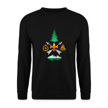 Boy Scout Campfire Compass Nature - Sweat-shirt Unisexe - noir - Devant - Alina (178cm) & Michal (187cm)