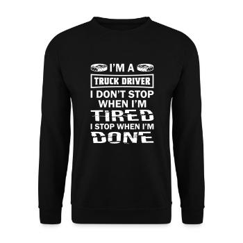 Truck Driver - Unisex Pullover - Schwarz - Vorne - Alina (178cm) & Michal (187cm)