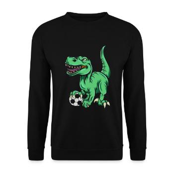 T-Rex dinosaure Trex Dino Football - Sweat-shirt Unisexe - noir - Devant - Alina (178cm) & Michal (187cm)