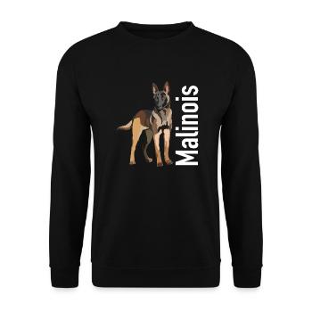 Malinois Dog - Unisex Sweatshirt - black - Front - Alina (178cm) & Michal (187cm)