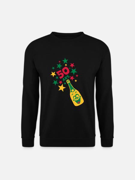 50 ans bouteille smiley etoile - Sweat-shirt Unisexe - noir