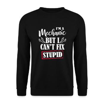I 'm A Mechanic - Unisex Sweatshirt - black - Front - Alina (178cm) & Michal (187cm)
