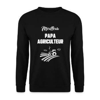 Meilleur papa agriculteur - Sweat-shirt Unisexe - noir - Devant - Alina (178cm) & Michal (187cm)