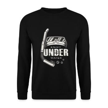 Snorkeling Diving Equipment Enjoy under Water - Unisex Sweatshirt - black - Front - Alina (178cm) & Michal (187cm)