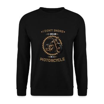 Snoring Motorcycle Shirt Chopper Biker - Unisex Sweatshirt - black - Front - Alina (178cm) & Michal (187cm)