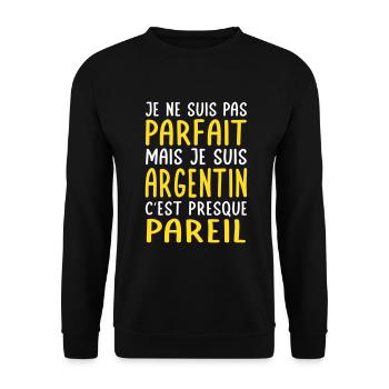 Je ne suis pas parfait mais je suis Argentin - Sweat-shirt Unisexe - noir - Devant - Alina (178cm) & Michal (187cm)