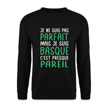 Je ne suis pas parfait mais je suis Basque - Sweat-shirt Unisexe - noir - Devant - Alina (178cm) & Michal (187cm)