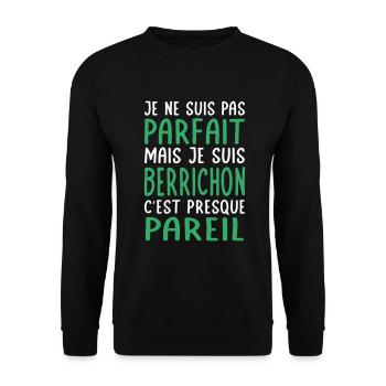 Je ne suis pas parfait mais je suis Berrichon - Sweat-shirt Unisexe - noir - Devant - Alina (178cm) & Michal (187cm)