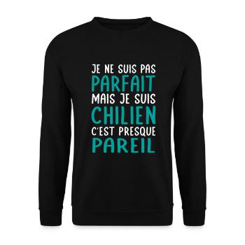 Je ne suis pas parfait mais je suis Chilien - Sweat-shirt Unisexe - noir - Devant - Alina (178cm) & Michal (187cm)