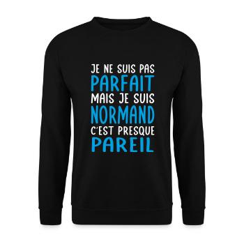 Je ne suis pas parfait mais je suis Normand - Sweat-shirt Unisexe - noir - Devant - Alina (178cm) & Michal (187cm)
