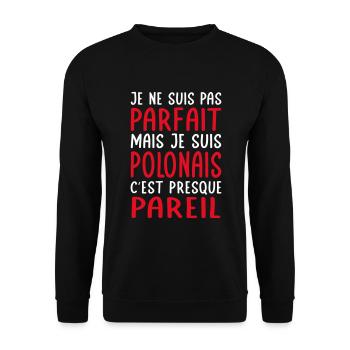 Je ne suis pas parfait mais je suis Polonais - Sweat-shirt Unisexe - noir - Devant - Alina (178cm) & Michal (187cm)