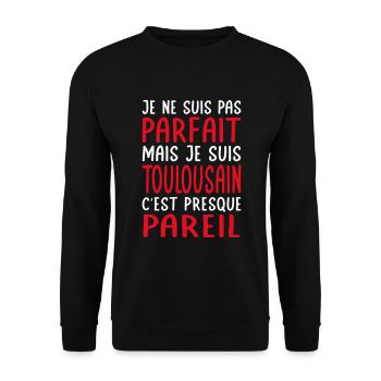 Je ne suis pas parfait mais je suis Toulousain - Sweat-shirt Unisexe - noir - Devant - Alina (178cm) & Michal (187cm)