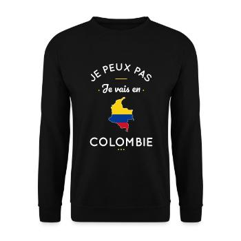 Je peux pas je vais en Colombie - Sweat-shirt Unisexe - noir - Devant - Alina (178cm) & Michal (187cm)