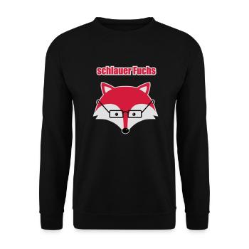 schlauer Fuchs - Unisex Pullover - Schwarz - Vorne - Alina (178cm) & Michal (187cm)