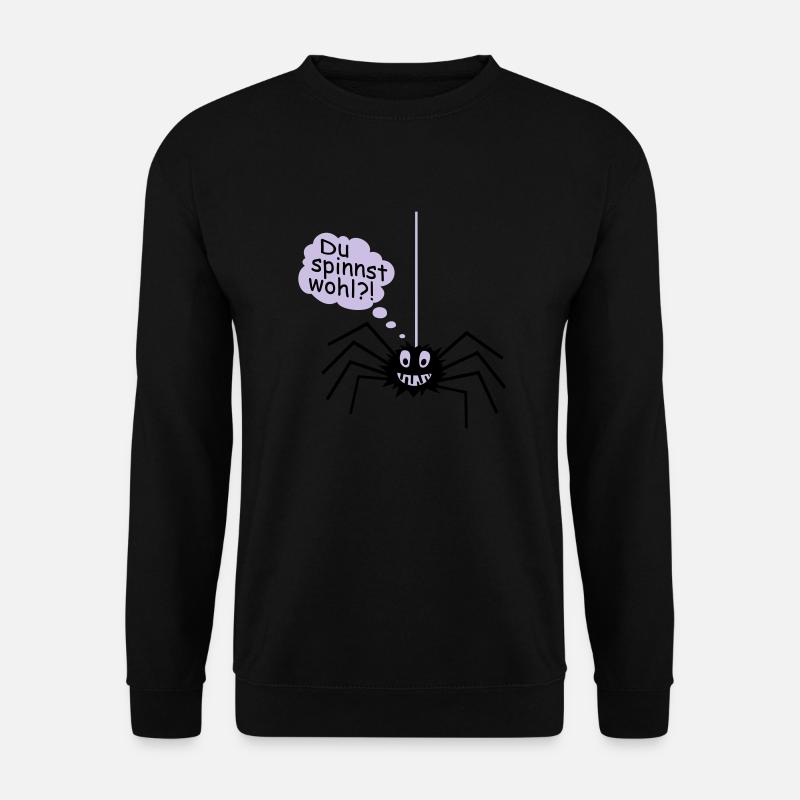 Spinne Spruch Comic lustig - Unisex Pullover - Schwarz