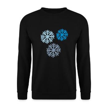 Schneeflocke 2 - Unisex Pullover - Schwarz - Vorne - Alina (178cm) & Michal (187cm)