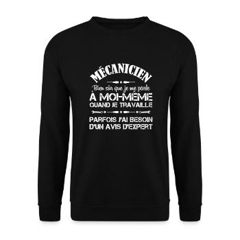 Mécanicien: J'ai besoin d'un avis d'expert - Sweat-shirt Unisexe - noir - Devant - Alina (178cm) & Michal (187cm)