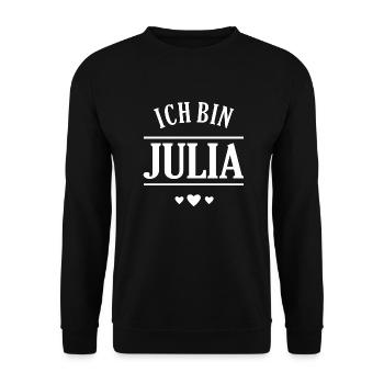 Ich bin Julia - Unisex Pullover - Schwarz - Vorne - Alina (178cm) & Michal (187cm)