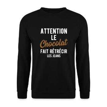 Le chocolat humour - Sweat-shirt Unisexe - noir - Devant - Alina (178cm) & Michal (187cm)