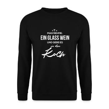 Wine chef red wine white wine cooking class gift hobby - Unisex Sweatshirt - black - Front - Alina (178cm) & Michal (187cm)
