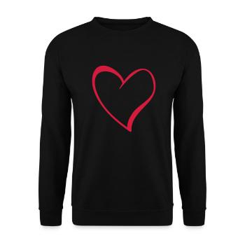 Heart - Unisex Pullover - Schwarz - Vorne - Alina (178cm) & Michal (187cm)
