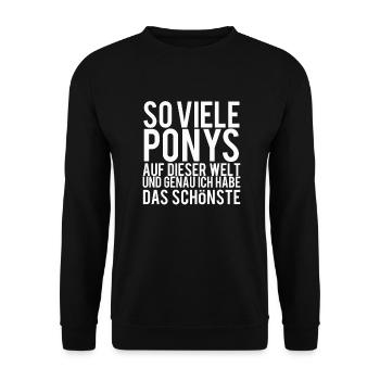 Pony Pferde Reiten - Unisex Pullover - Schwarz - Vorne - Alina (178cm) & Michal (187cm)