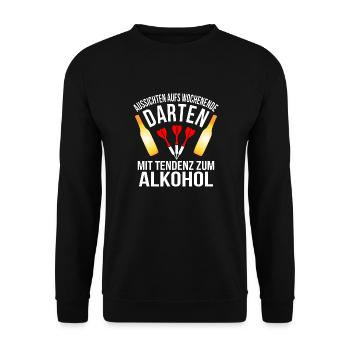 Darten & Alkohol - Unisex Pullover - Schwarz - Vorne - Alina (178cm) & Michal (187cm)