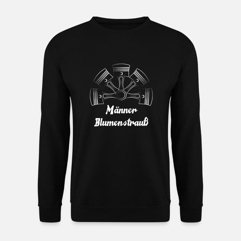 Maenner Blumenstrass weiss - Unisex Pullover - Schwarz