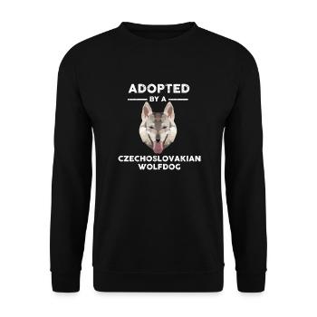 Czechoslovakian Wolfdog Tshirt Adopted Men Women - Unisex Pullover - Schwarz - Vorne - Alina (178cm) & Michal (187cm)