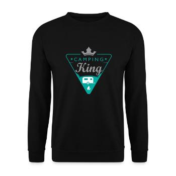 Camping-Shirt King - Unisex Pullover - Schwarz - Vorne - Alina (178cm) & Michal (187cm)