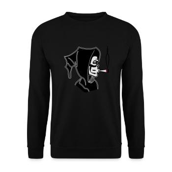 Der Tod kapuze kiffen joint - Unisex Pullover - Schwarz - Vorne - Alina (178cm) & Michal (187cm)